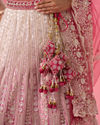 Mohey Women Velvety Coral Beauty Bridal Lehenga