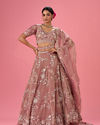 Lustrous Purple Organza Lehenga