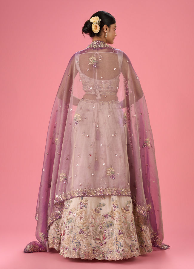 Mohey Women Elegant Cream Lehenga Ensemble