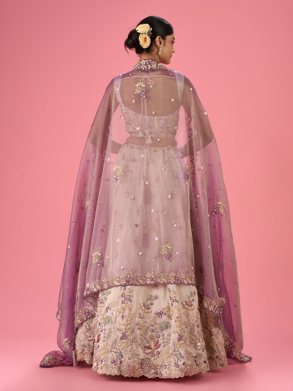 Mohey Women Elegant Cream Lehenga Ensemble