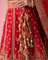 Mohey Women Red Art Silk Bridal Lehenga with Cutdana Work
