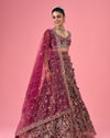 Mohey Women Wine Mystic Lehenga