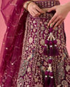 Mohey Women Wine Mystic Lehenga
