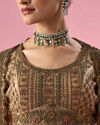 Mohey Women Fawn Net Bridal Lehenga with Sequin Work