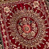 Pink Velvet Bridal Lehenga with Mirror Work