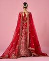 Mohey Women Red Art Silk Lehenga with Sequin Work