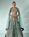 Mohey Women Green Tissue Lehenga with Sequin Work