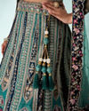 Mohey Women Green Tissue Lehenga with Sequin Work