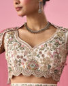 Mohey Women Cream Tissue Lehenga with Sequin Work