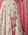 Mohey Women Cream Tissue Lehenga with Sequin Work