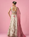 Mohey Women Cream Tissue Lehenga with Sequin Work