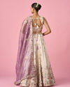 Mohey Women Cream Tissue Lehenga with Moti and Sequin Work
