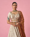Mohey Women Orange Art Silk Lehenga with Sequin Work