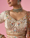 Mohey Women Orange Art Silk Lehenga with Sequin Work