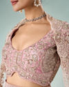 Mohey Women Pink Art Silk Bridal Lehenga with Cutdana Work