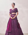 Windsor Wine Sequined Cocktail Lehenga