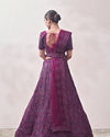 Mohey Women Windsor Wine Sequined Cocktail Lehenga