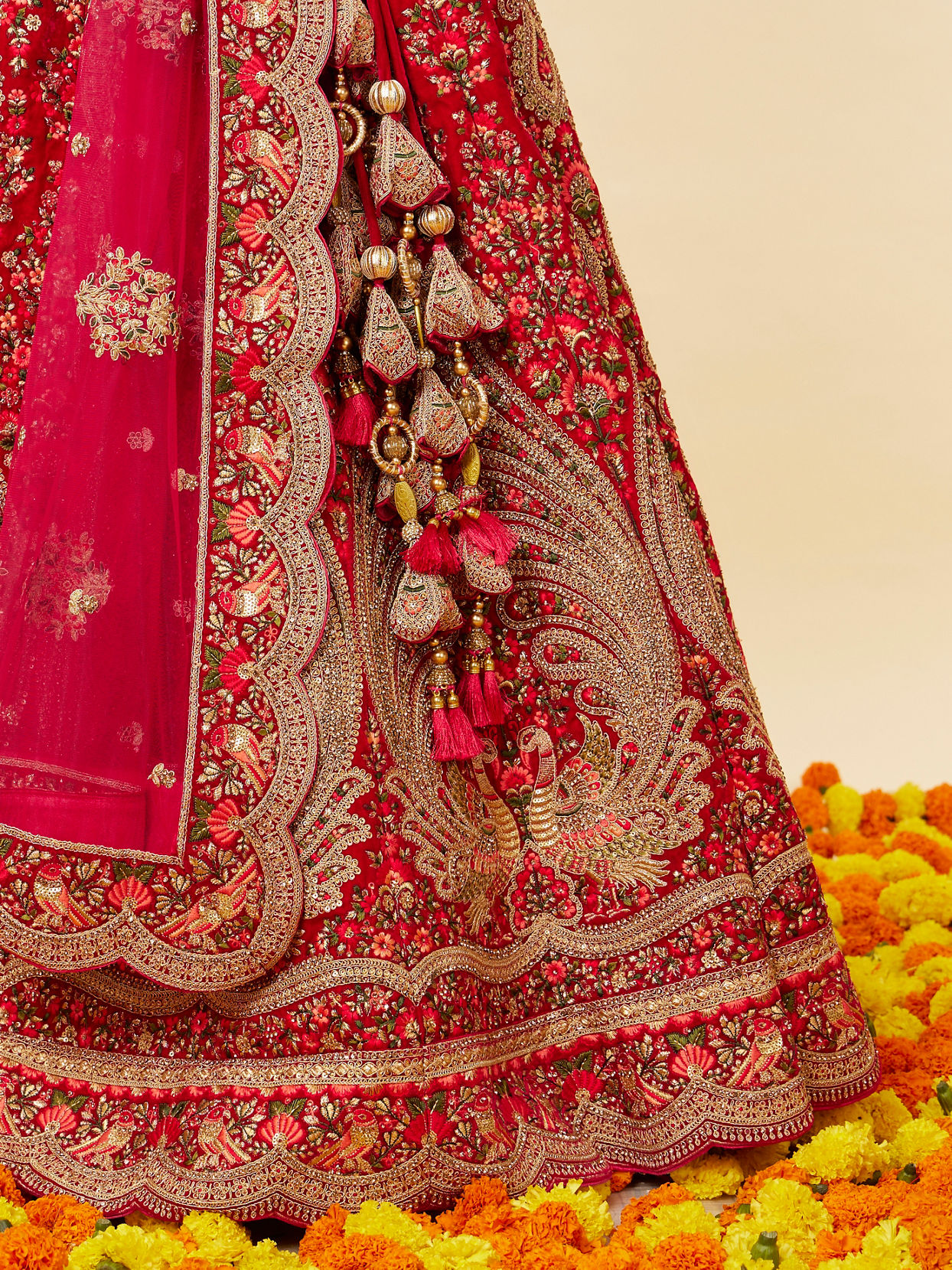 Buy Rani Pink Embellished Lehenga Online in India @Mohey - Lehenga for ...