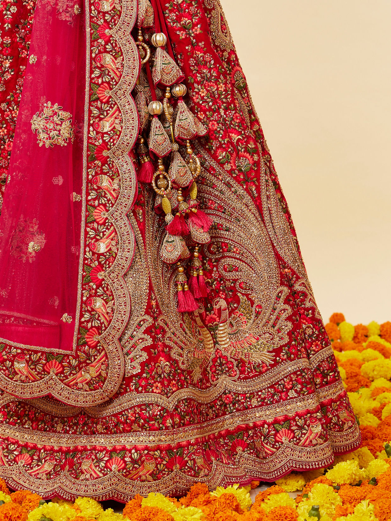 Rani Pink Embellished Lehenga image number 3