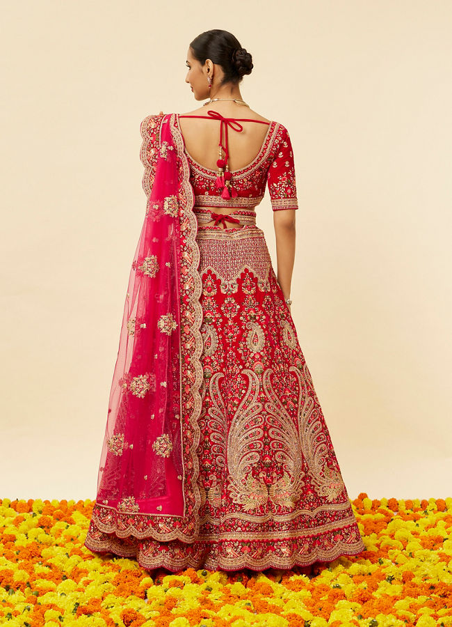 Rani Pink Embellished Lehenga image number 4