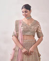 Mohey Women Fawn Sequined Embroidered Bridal Lehenga