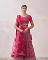 Pink Sequined Net Lehenga