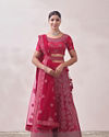 Pink Sequined Net Lehenga image number 0