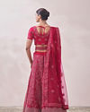 Mohey Women Pink Sequined Net Lehenga