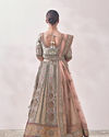 Mohey Women Pistachio Green Floral Patterned Bridal Lehenga