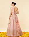Mohey Women Rose Pink Mirror Work Lehenga