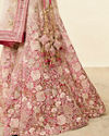 alt message - Mohey Women Berry Pink Floral Embroidered Bridal Lehenga image number 3