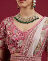Mohey Women Berry Pink Floral Embroidered Bridal Lehenga