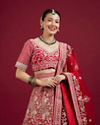 Mohey Women Enchanting Red Lehenga Ensemble