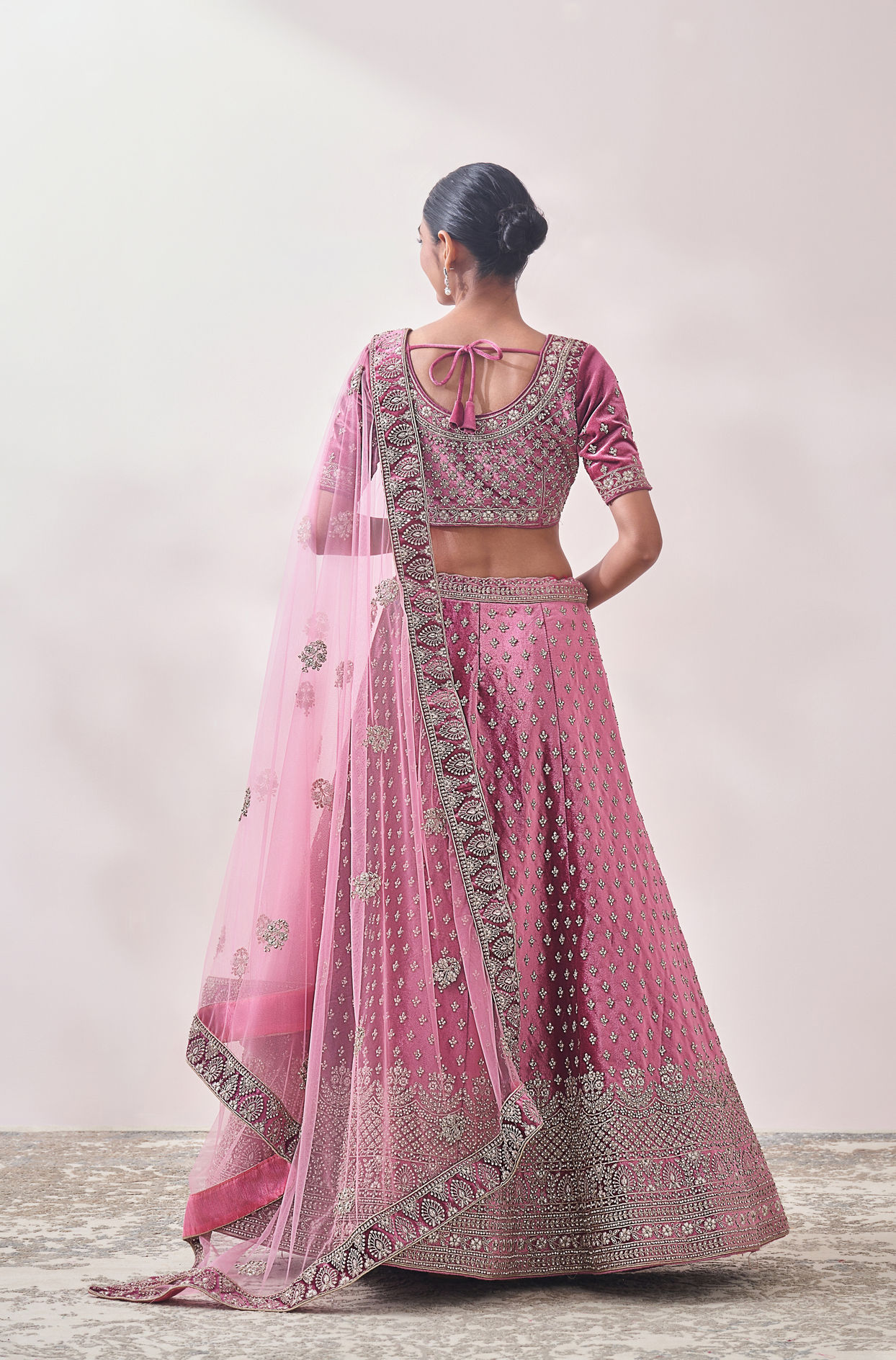 Lehenga For Women - Buy Fiji Flower Purple Fleur-De-Lis Patterned Bridal  Lehenga Online @Mohey