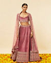 Rouge Pink Stone Work Bridal Lehenga