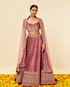 alt message - Mohey Women Rouge Pink Stone Work Lehenga image number 0