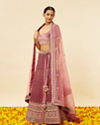 alt message - Mohey Women Rouge Pink Stone Work Lehenga image number 2