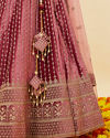 Mohey Women Rouge Pink Stone Work Bridal Lehenga