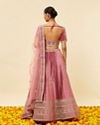 Mohey Women Rouge Pink Stone Work Bridal Lehenga