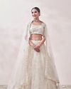 Mohey Women Buttercream Bel Buti Patterned Lehenga
