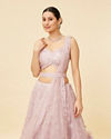 Mohey Women Purple Rose Bel Buti Embroidered Lehenga