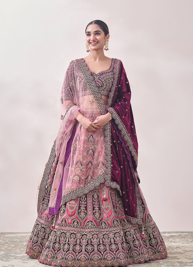 Buy Maroon Bridal Lehenga For Women Online, 59% OFF