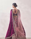 Mohey Women Flamingo Pink and Purple Imperial Patterned Bridal Lehenga