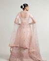 Mohey Women Baby Pink Floral Jaal Patterned Lehenga with Sequin & Stone Work