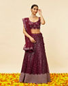 Windsor Wine Heavy Sequined Lehenga image number 0