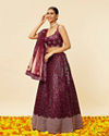 alt message - Mohey Women Windsor Wine Heavy Sequined Lehenga image number 2