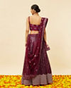 alt message - Mohey Women Windsor Wine Heavy Sequined Lehenga image number 4