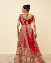 Mohey Women Aurora Red Floral Medallion Patterned Bridal Lehenga