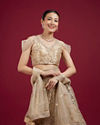 Mohey Women Pearled Ivory White Bel Buti Patterned Lehenga