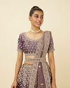 Mohey Women Light Purple Net Stone Work Lehenga